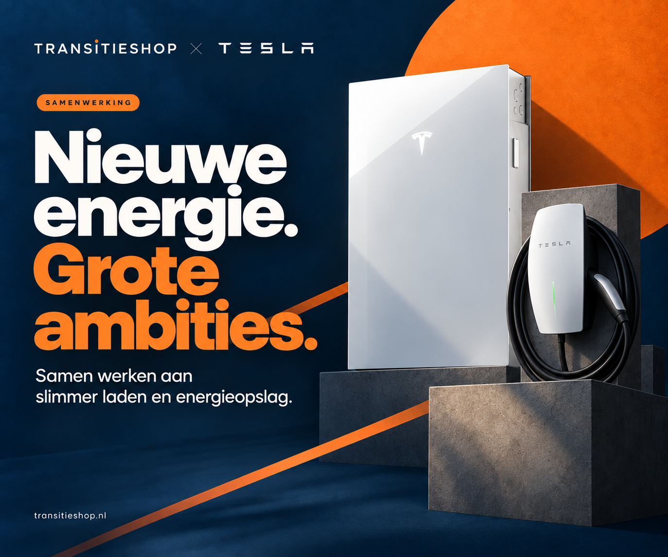 Tesla komt naar Transitieshop. De toekomst van energie komt dichterbij.
